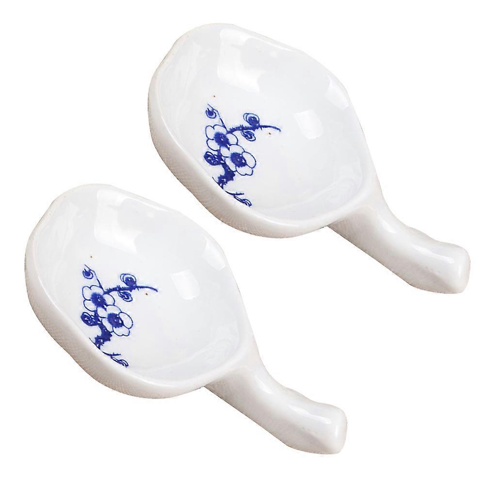 Ceramic Ink Dish Calligraphy Ink Plate for Writing Use 2Pcs Set