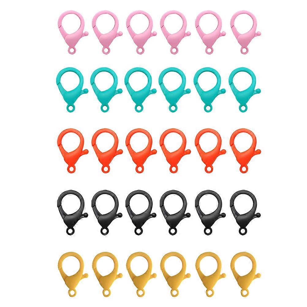 Plastic Lobster Claw Clasp Clips for Decoration 30Pcs Assorted Color