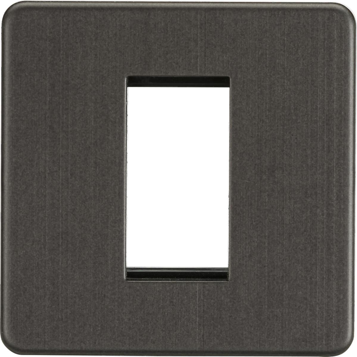 Screwless 1G Modular Faceplate - Smoked Bronze IP20