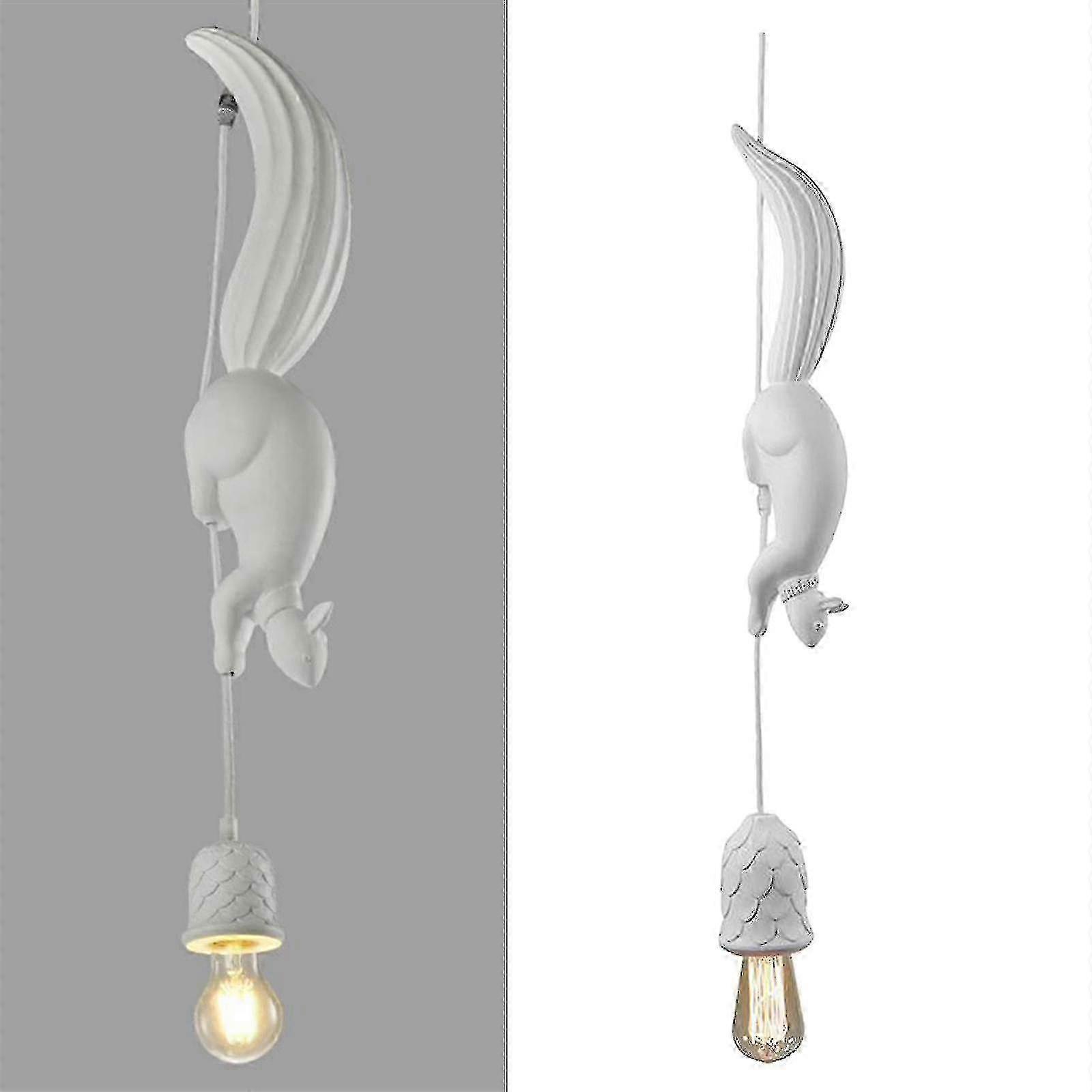Squirrel Pendant Ceiling Light Hanging Lamp Loft Study Decoration White 26-27s