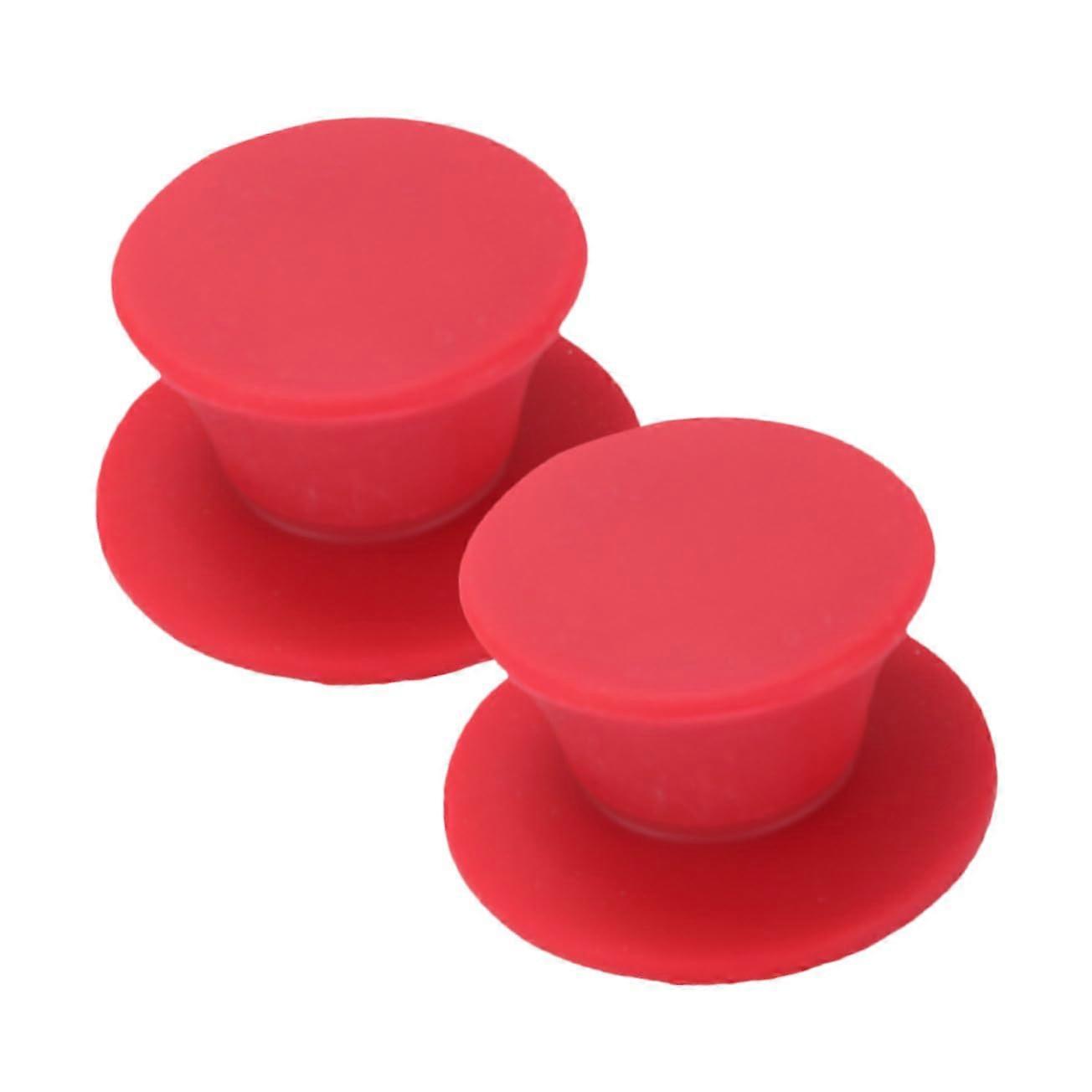 2pcs Red Silicone Pot Lid Knobs Heat Resistant Grip Universal Replacement Handles for Pots and Pans
