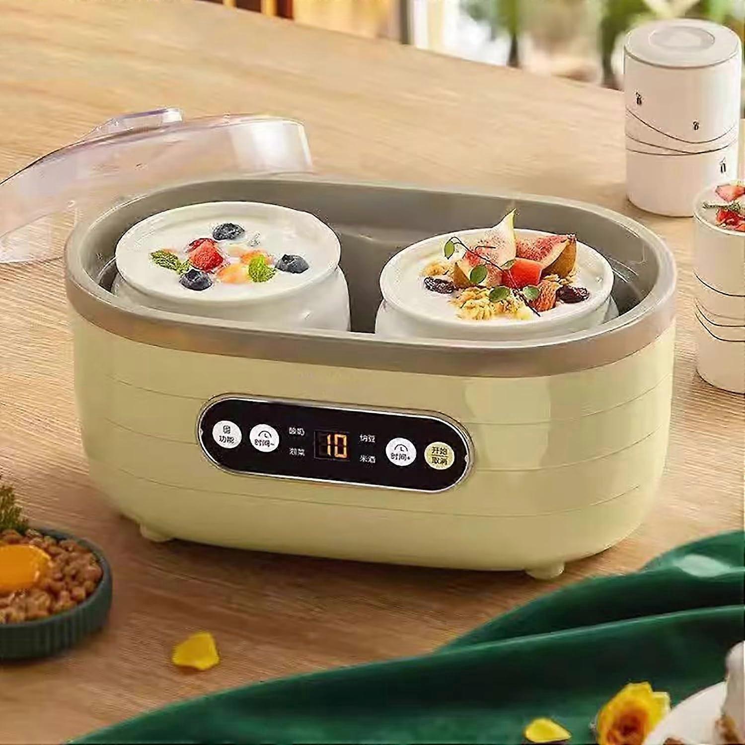 Greek Yoghurt Maker with 2 Large and 6 Small Cups, Adjustable Timer and Constant Temperature Heating