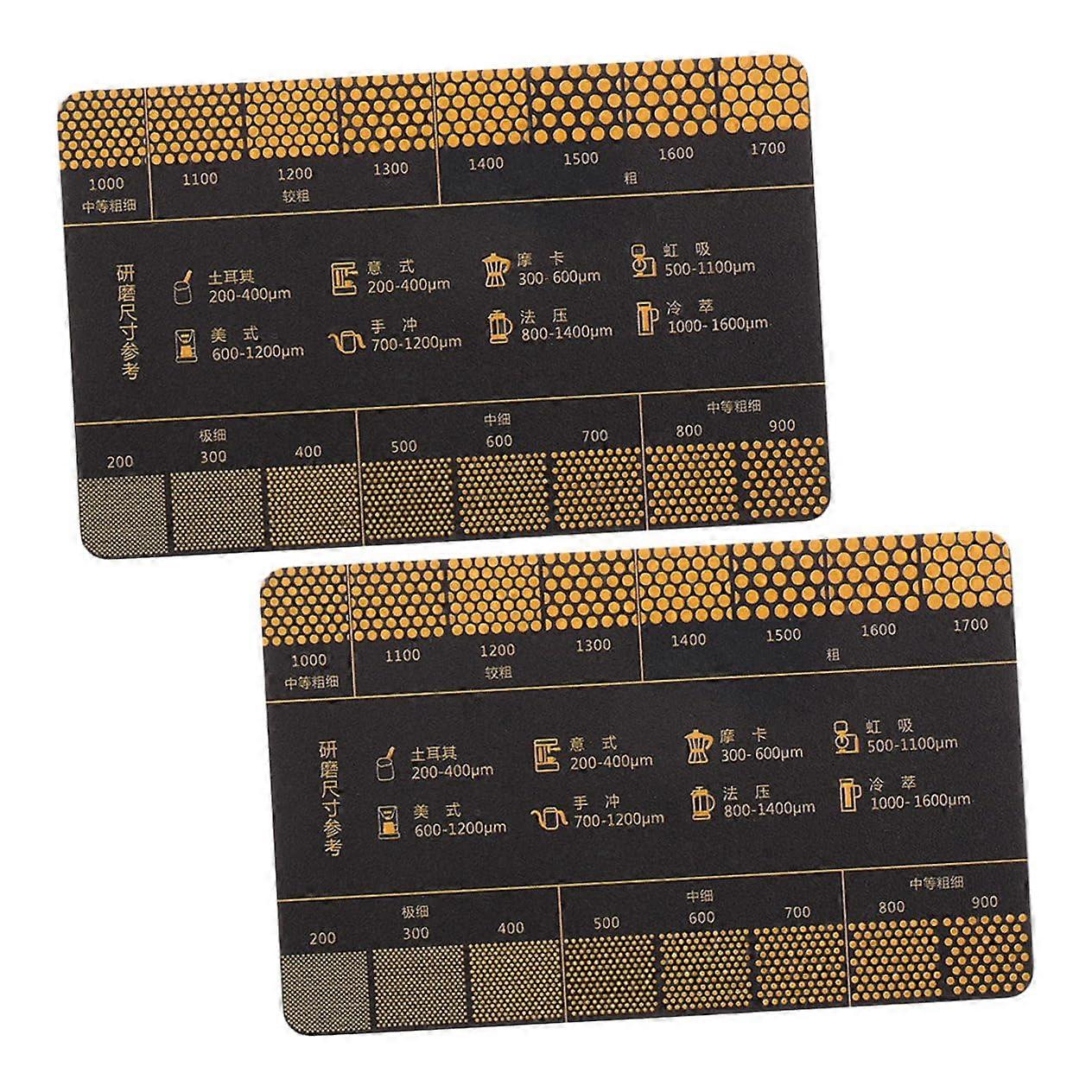 Coffee Grind Size Chart and Grinder Reference Card Set for Precise Brewing Measurement