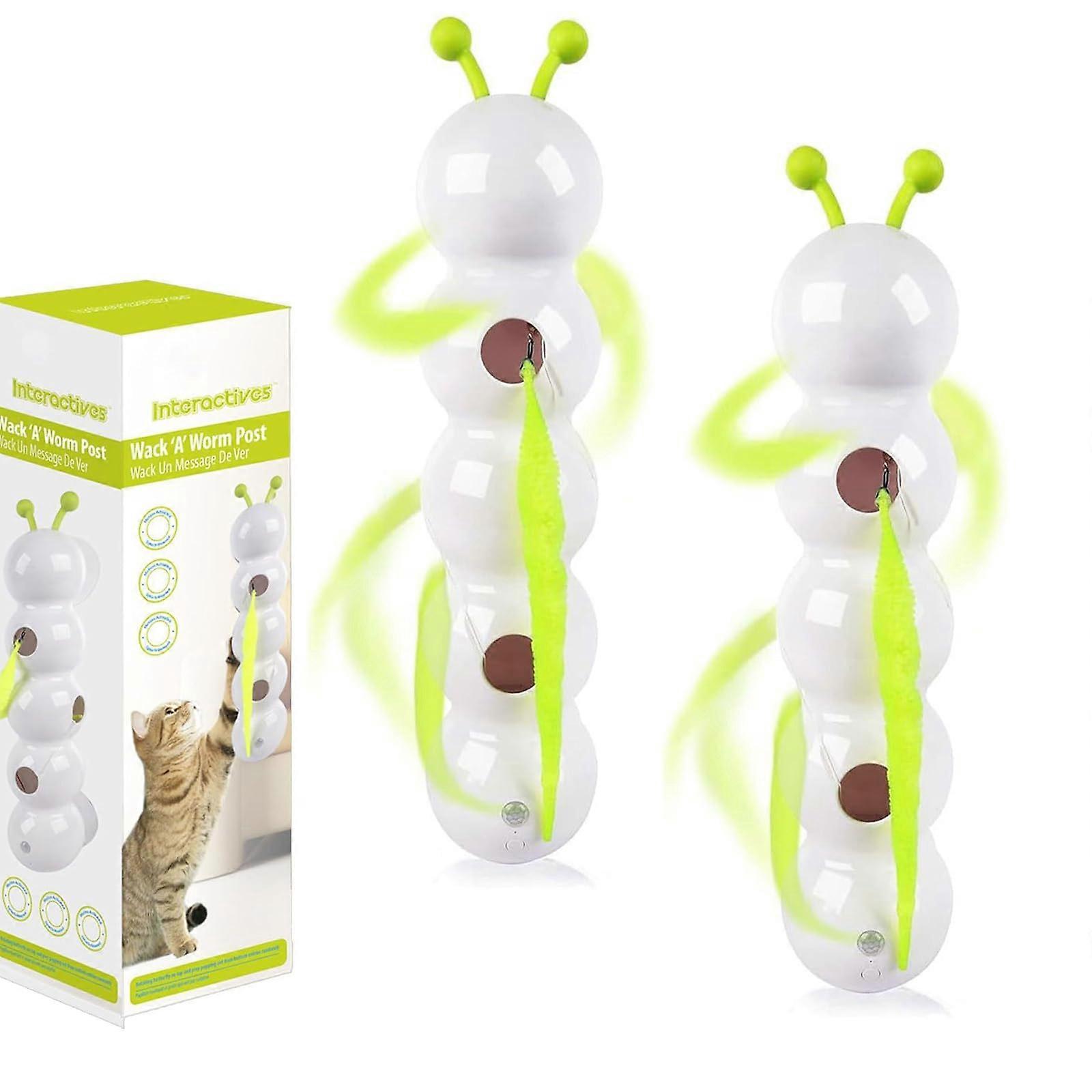 Interactive Wall Mounted Cat Toy with Motion Sensor, Worm Design for Hunting and Jumping, 2Pcs