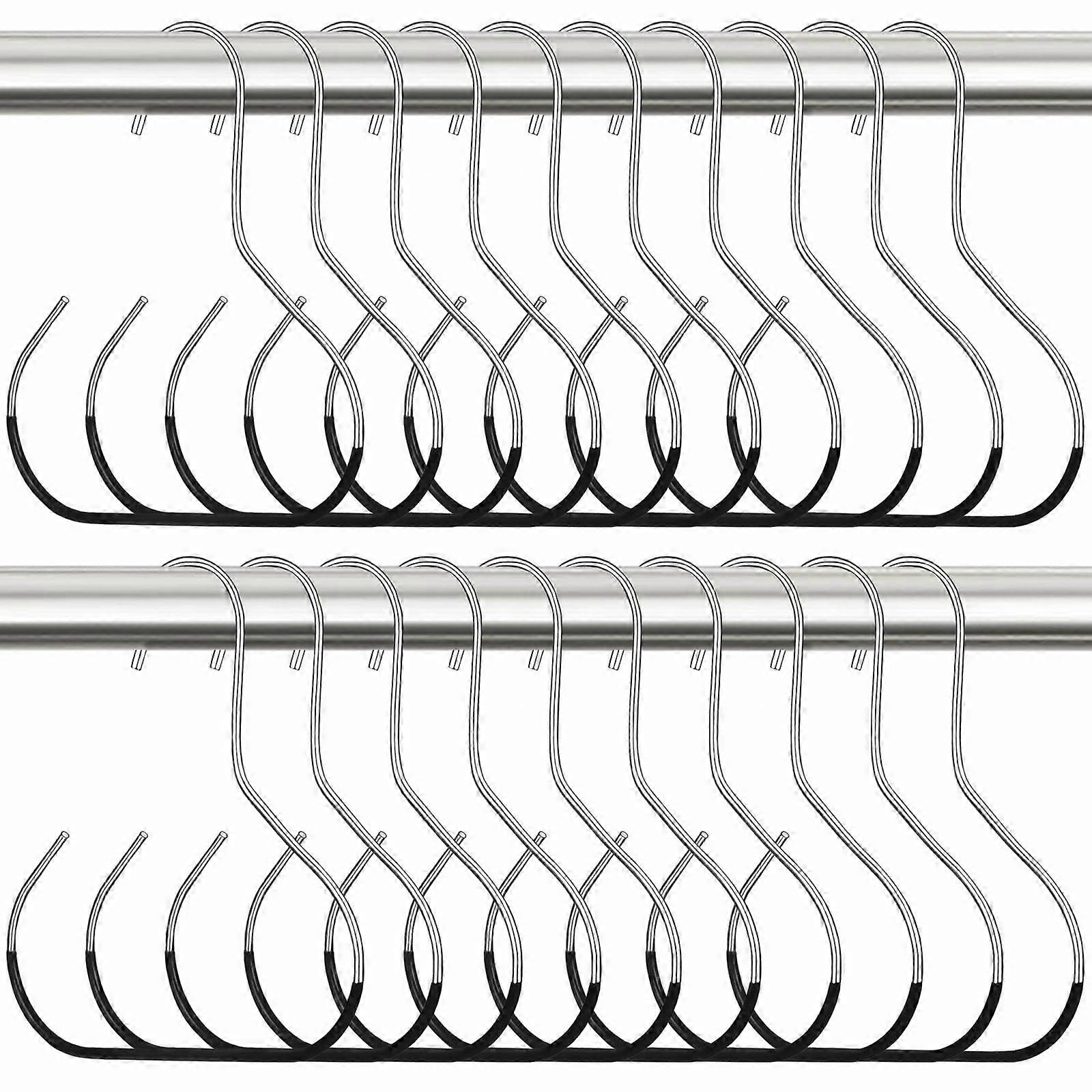 20 Pack Hat Storage Organizer with AntiSlip Hooks, Black Closet Hat Rack for Caps and Accessories