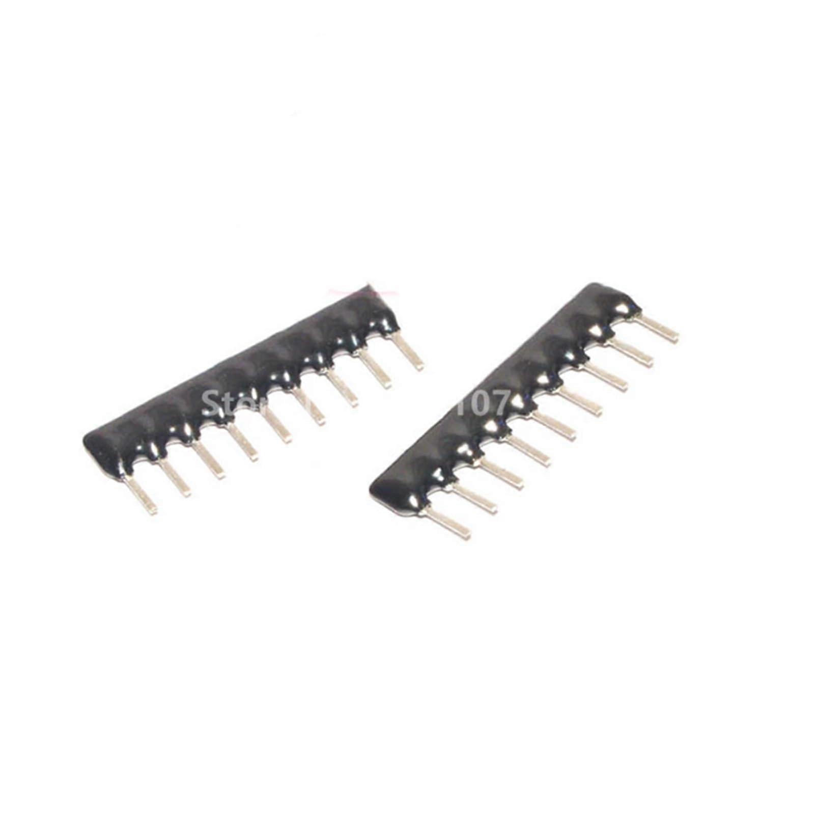 10 PCS 9 Pin Resistor Array Assortment, MultiValue Through Hole Network Resistor Kit
