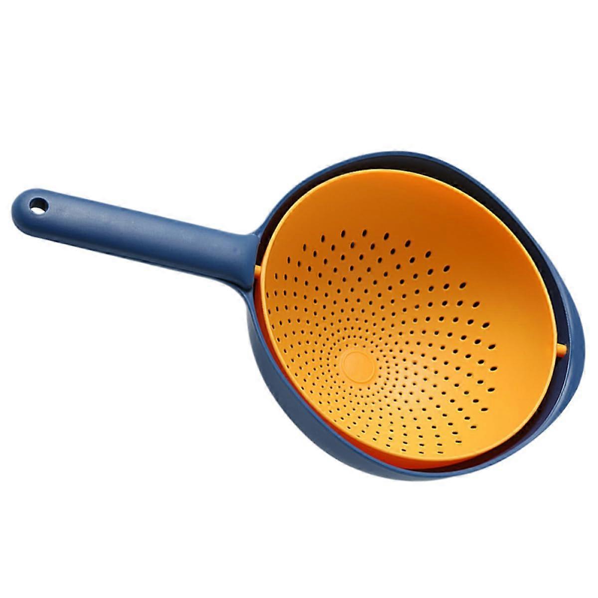 Colander Vegetable Strainer Double Layer with Handle for Sink, Fast Drainage Fruit Wash Basket