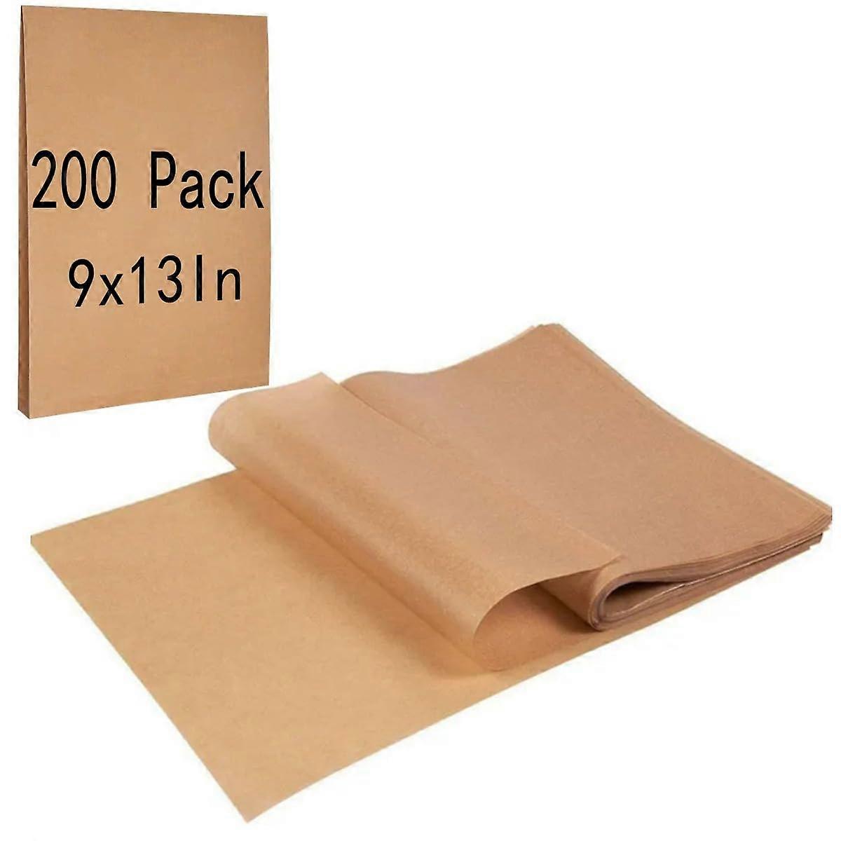 200Pack Unbleached Parchment Paper Sheets 9x13 Inch NonStick PreCut for Half Sheet Pans Baking