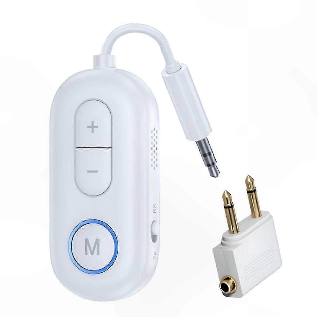 Wireless Stereo Audio Adapter with Microphone in White