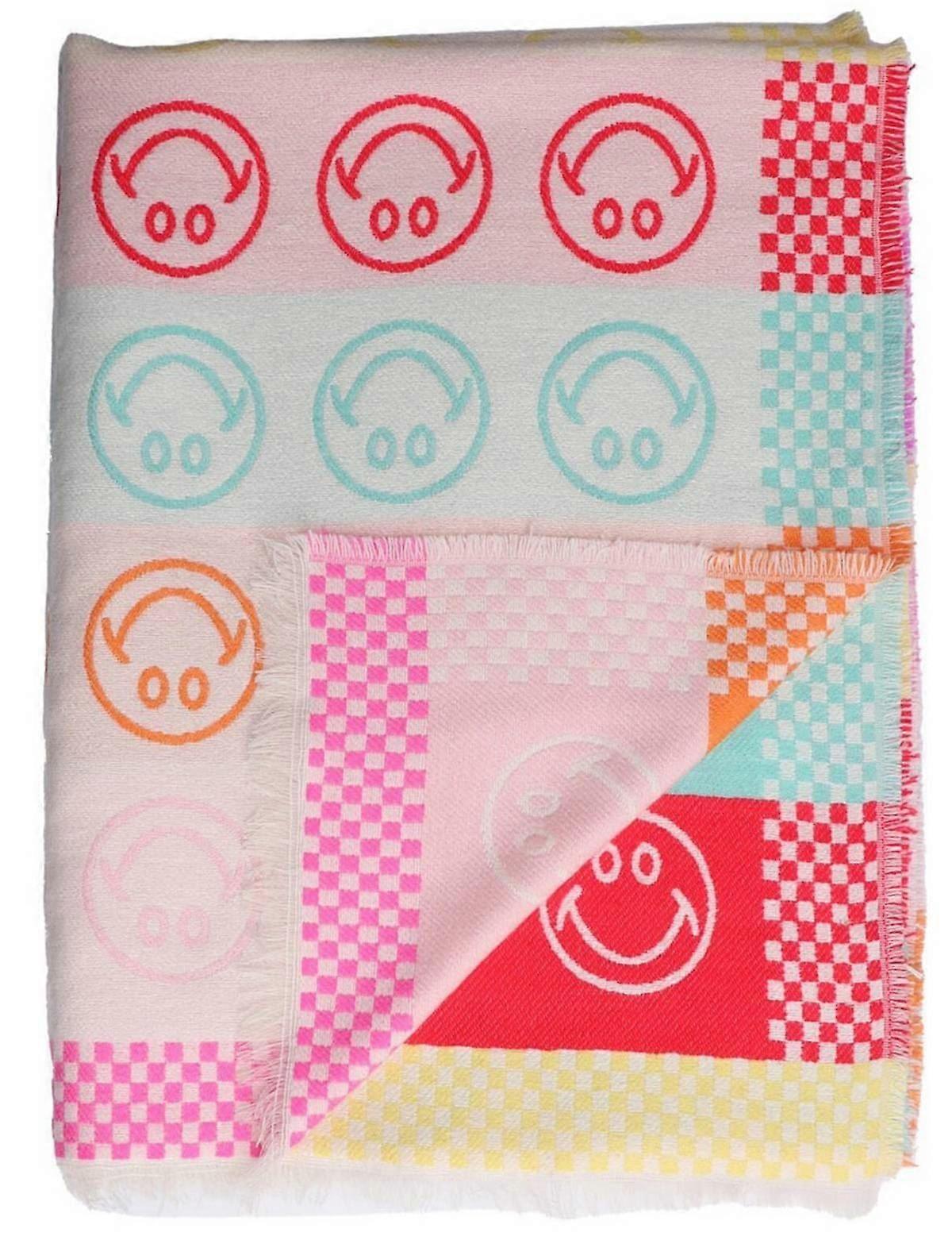 Zelly Smiley Faces Scarf - Cream
