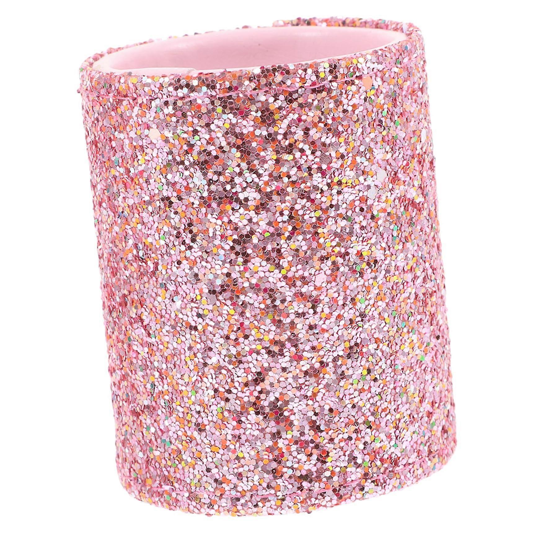 Makeup Brush Holder Glitter Travel Organizer Case Compact Size Keeps Tabletop Tidy