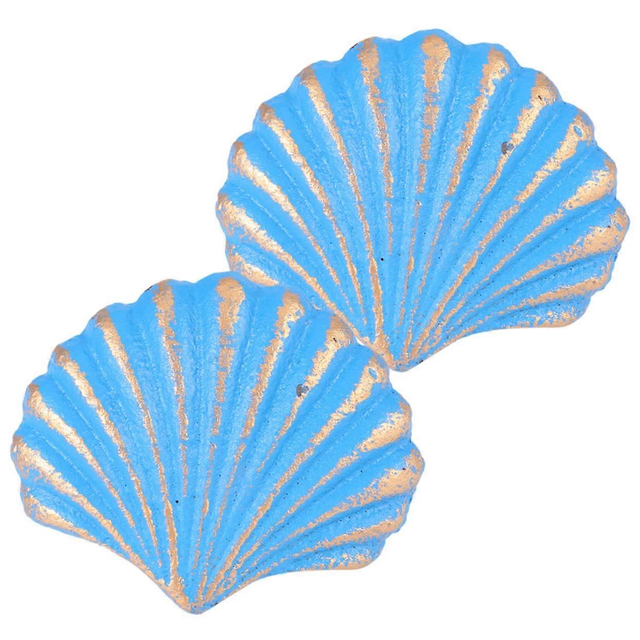 2pcs Shell Shaped Cabinet Knobs and Iron Drawer Pulls, Nautical Style Wardrobe Handles