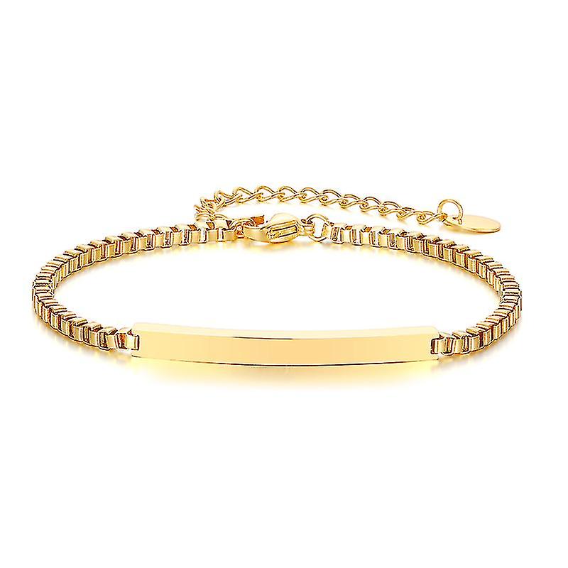 Customized Box Chain Bracelet Stainless Steel Personalized Name Mimina