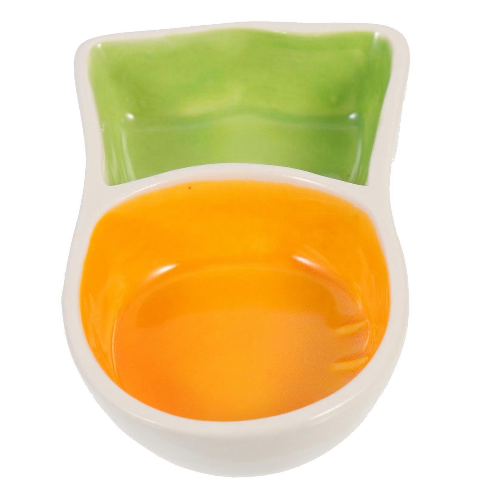 Ceramic Hamster Dish Carrot Shape Feeder for Small Pet Use Hamster Feeder