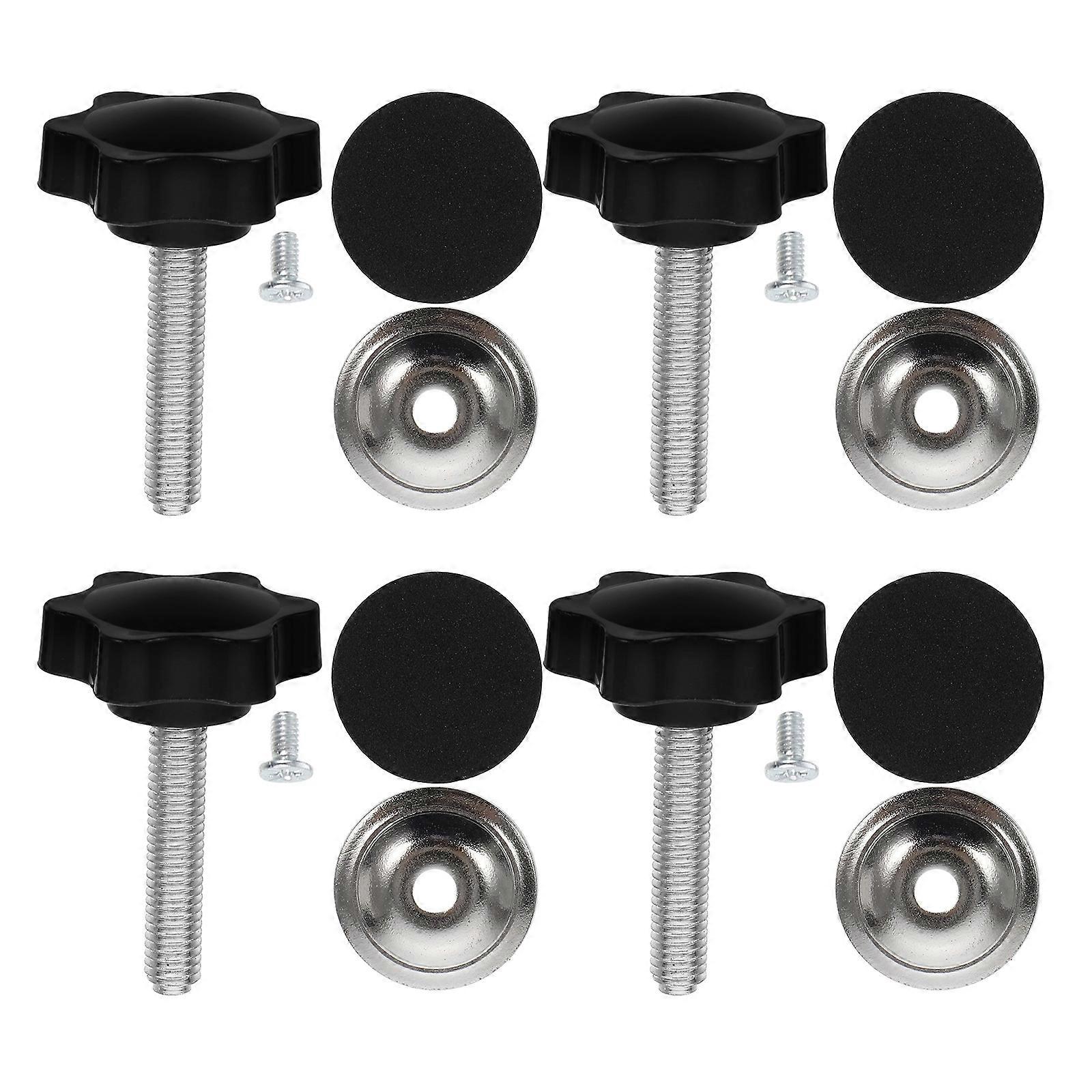 Handle Threaded Knob Kit with Washers for Furniture 4Sets Black