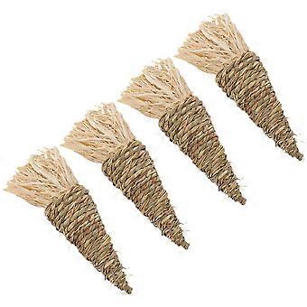 Meerschweinchenspielzeug, gewebtes Karotten-Kauspielzeug aus Gras für Haustiere, 4-teiliges Set