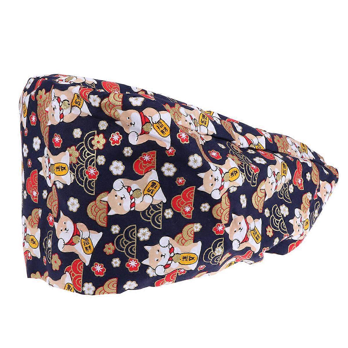 Printed Doctor Hat Strap Cotton Nurse Cap for Comfortable Use