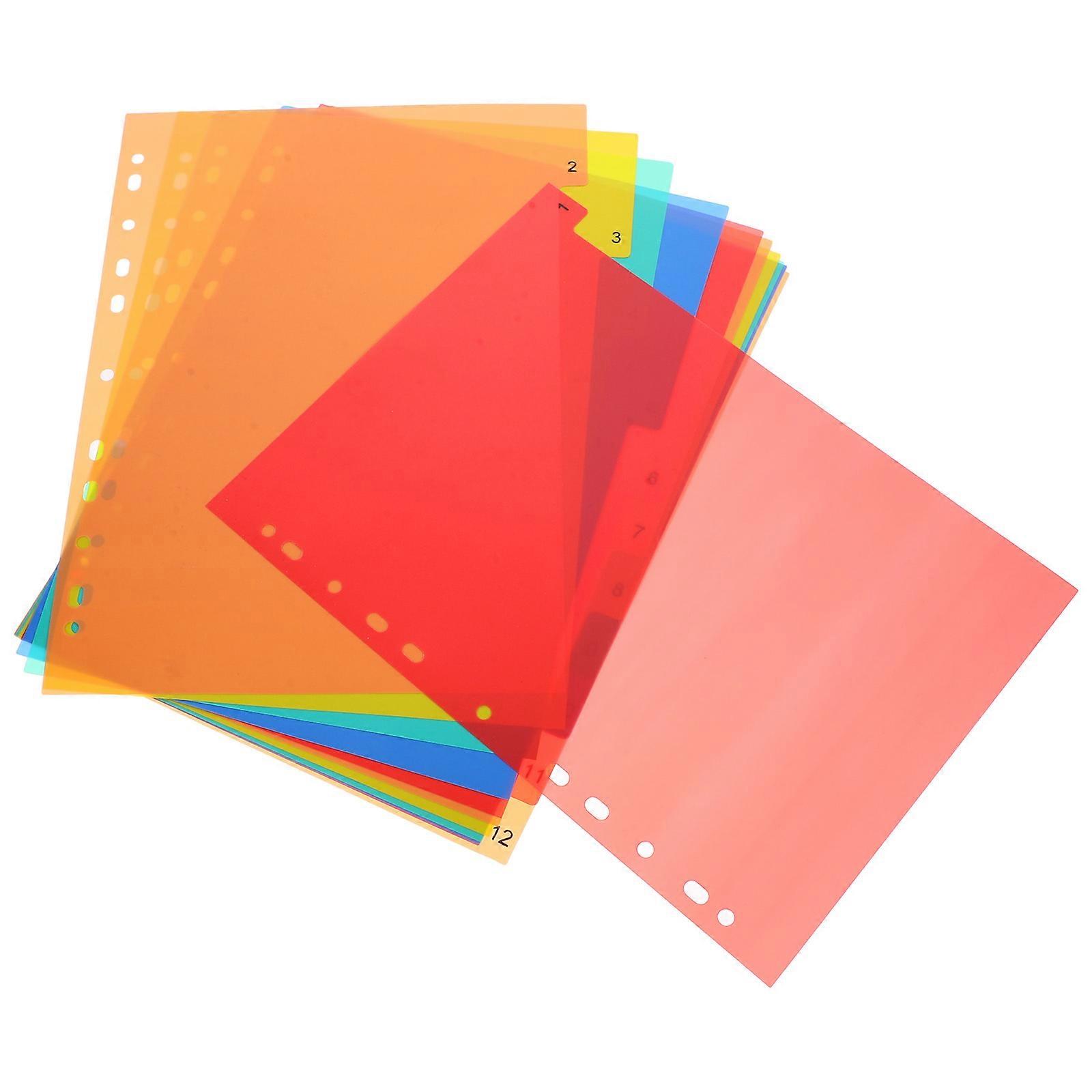 Notebook Dividers Red PP for Document Separation 4Pcs