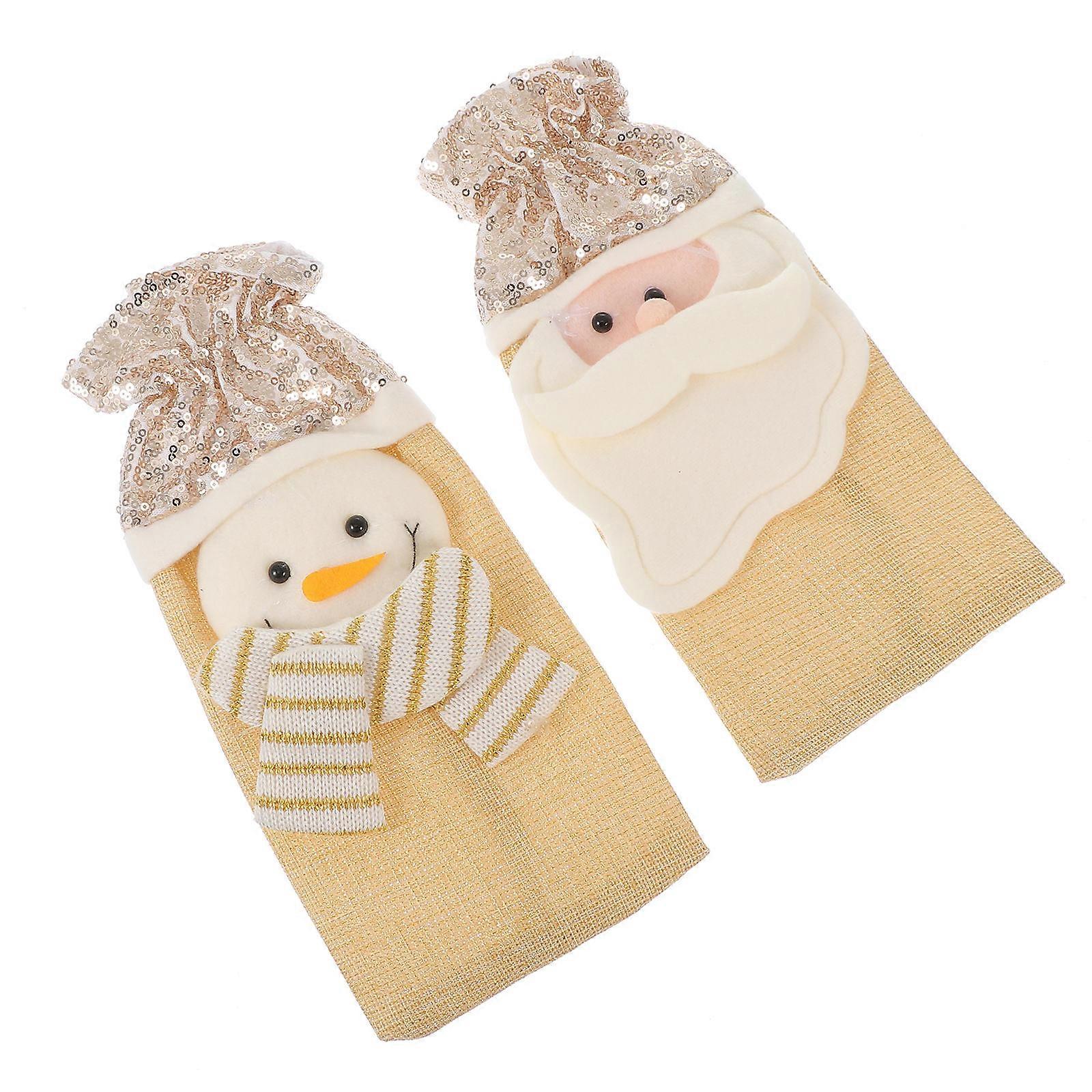 Drinks Pouches Random Style Storage For Christmas Party 2Pcs