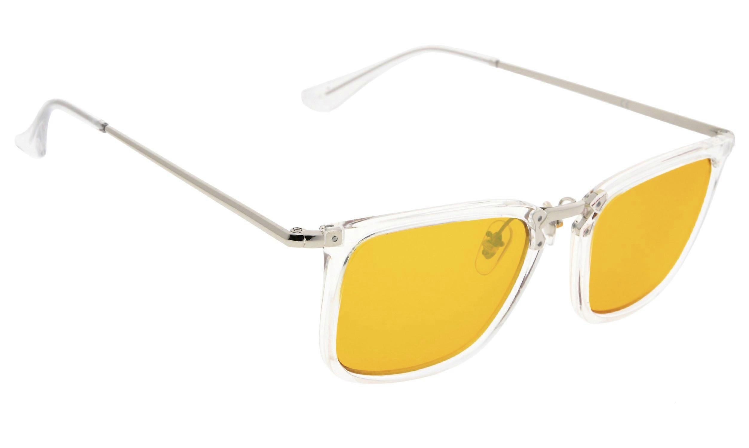 Blue Light Blocking Reading Glasses +2.00 Dark Orange Lens Transparent Frame for Screen Use