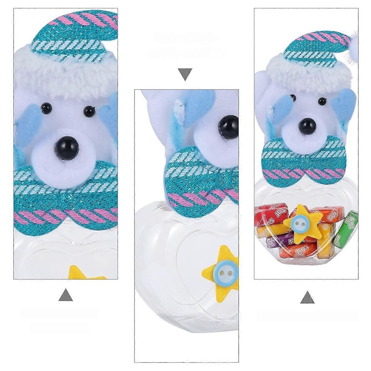 Portable Candy Can with Heart Bear Cap for Candy Storage 1Pcs