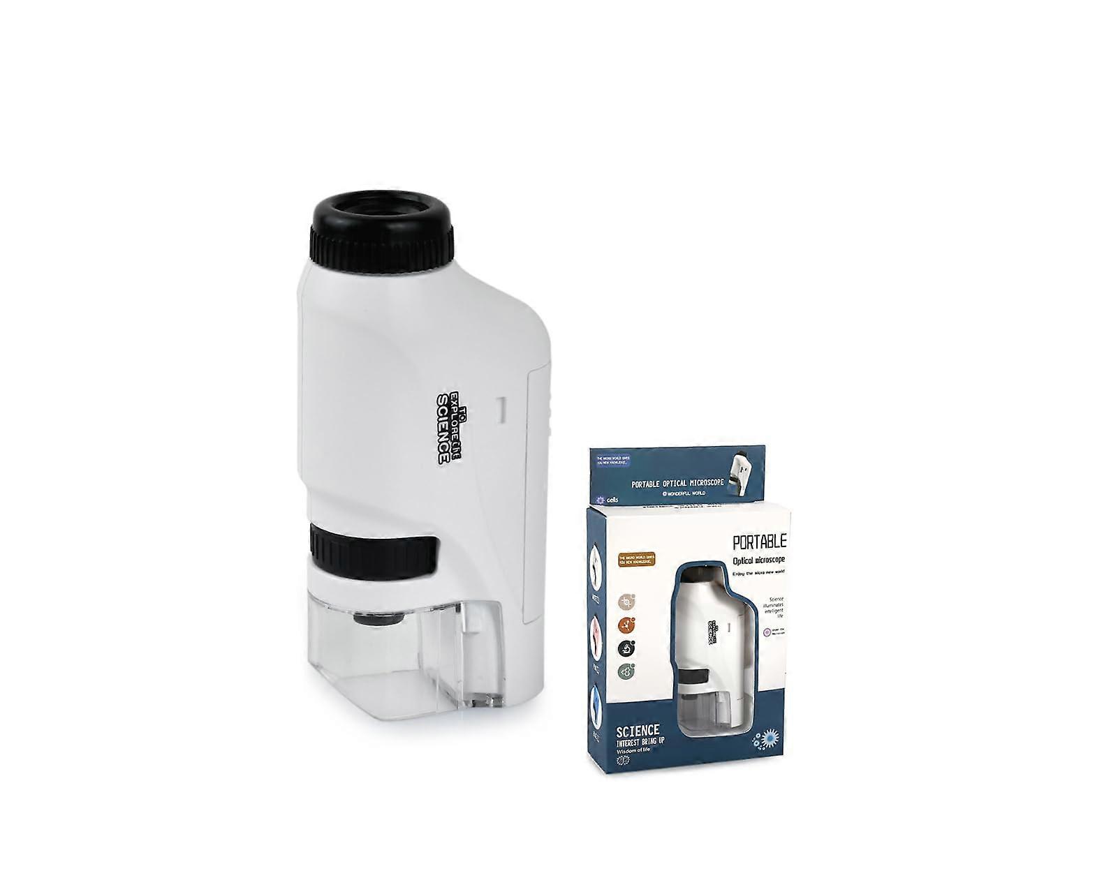 Kids Microscope 60X120X Magnification PocketSized with Builtin LED Light for Students