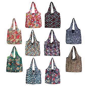 Sacolas reutilizáveis ​​e práticas para compras domésticas, multifuncionais, pacote com 50 unidades em cores sortidas.
