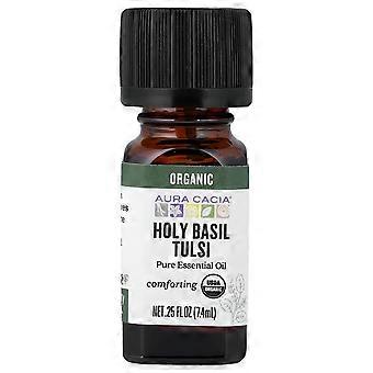 Aura Cacia, Pure Essential Oil, Organic Holy Basil Tulsi, 0.25 fl oz (7.4 ml)