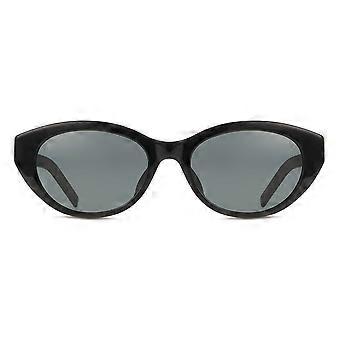 Okulary przeciwsłoneczne damskie Saint Laurent SL M148/F Asian Fit 001 Full Rim Black Oval UV3 Original