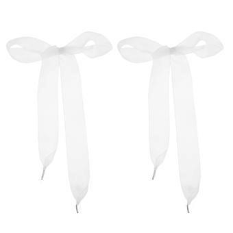 Chiffon Ribbon Shoelaces for Sports Shoes 1Pair White