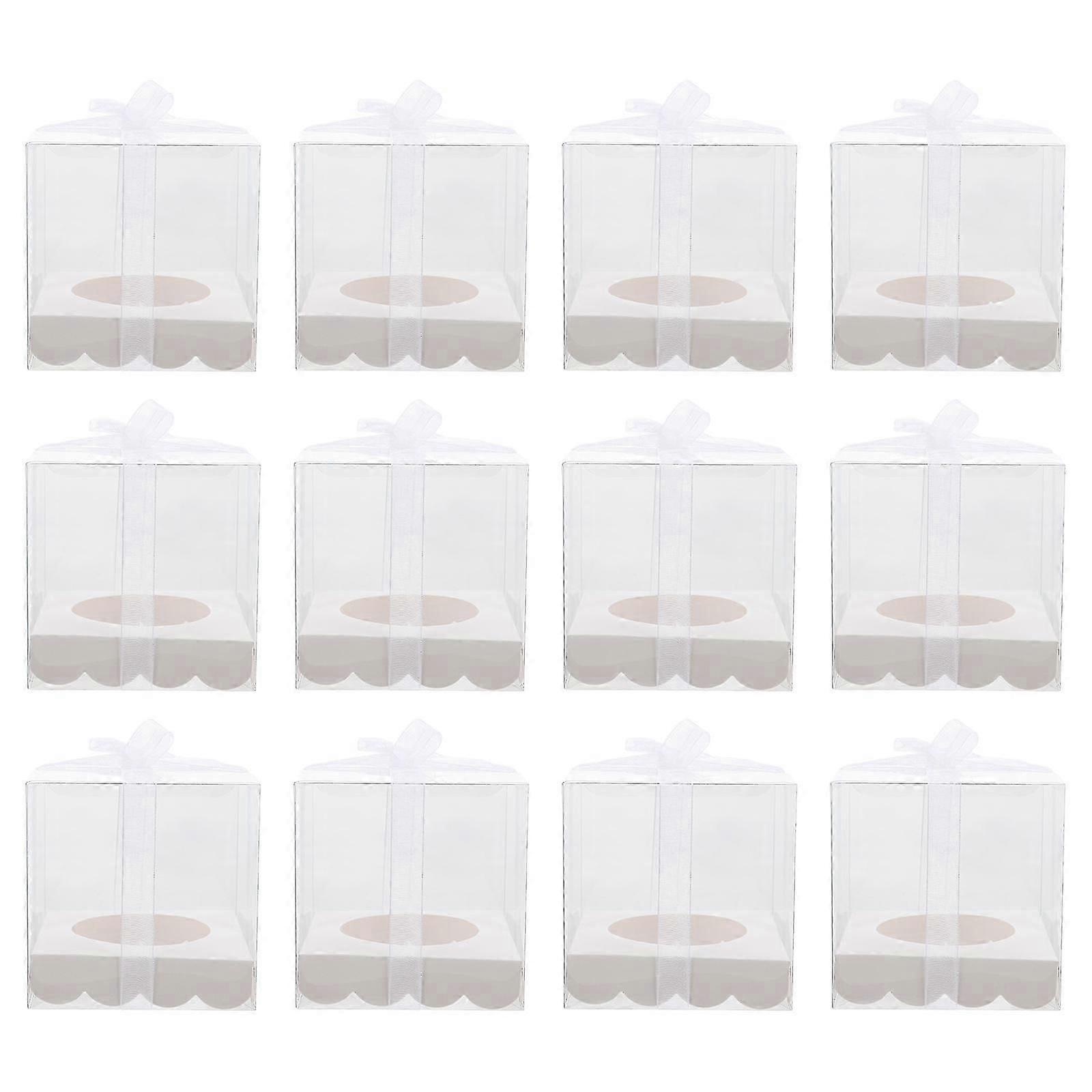 Egg Cake Packaging Box for Storage Use Including 12Pcs Clear Pet Plastic Boxes