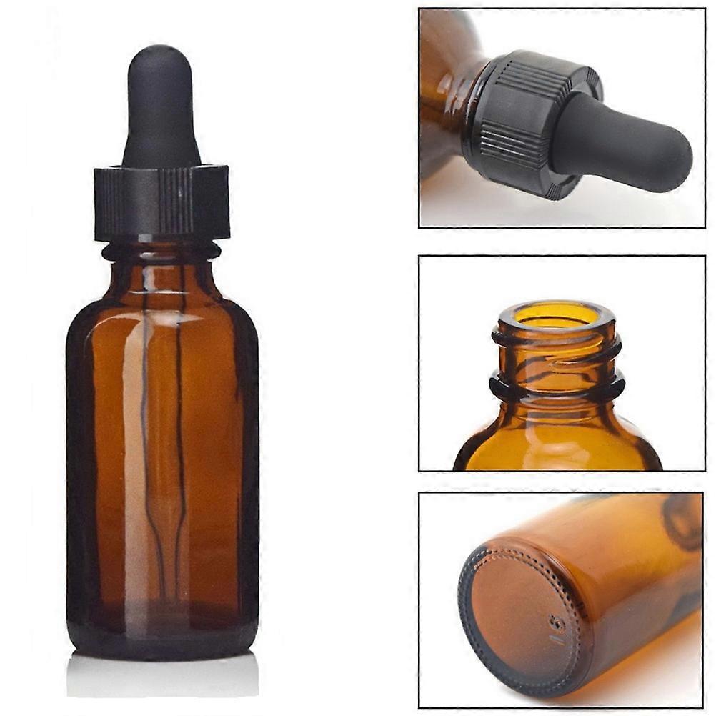 Refillable Essential Oil Bottle Brown Glass Dropper 5Pack Set