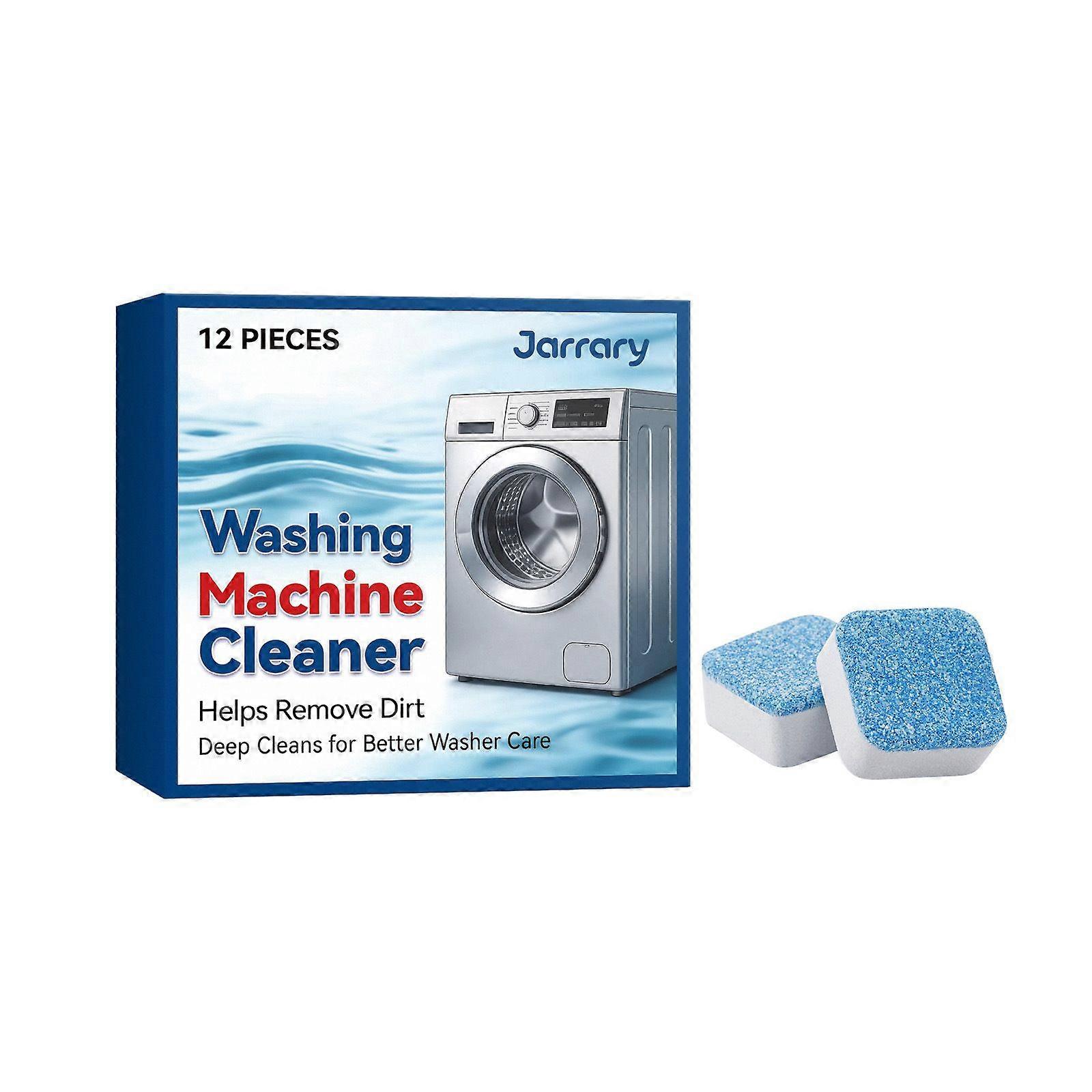 Washing Machine Cleaner Tablets, 12-Pack Deep Cleaning & Deodorizing Tabs for Top & Front Load Washers