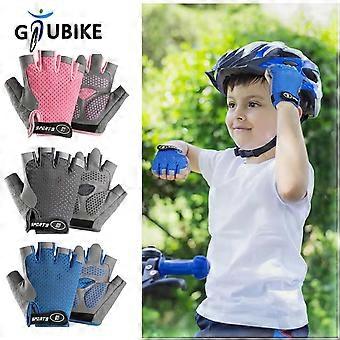Luvas de ciclismo GTUBIKE para atividades ao ar livre, com meio dedo, para meninos e meninas. Antiderrapantes, respiráveis ​​e finas, ideais para primavera e verão. Perfeitas para andar de bicicleta.