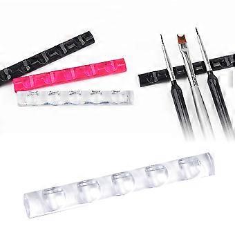 1 PC Nail Art Tool Pen Brush Rack Stand 5 Grids Uchwyt na długopis do manicure do salonu domowego (przezroczysty)