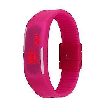 Smart Bracelet LED Touch Screen Silicone Band Wrist Watch for Kids Rosy