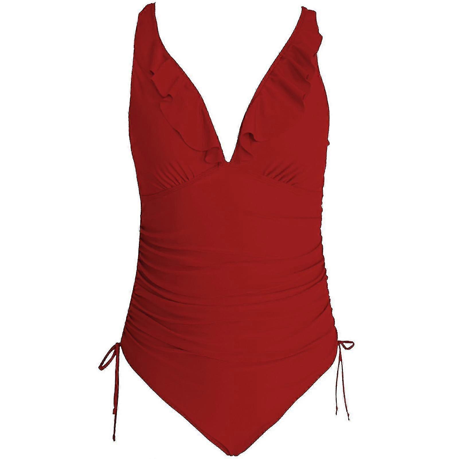 Women's Deep V Cross Back Thin Strap Monokini Bathing Suits