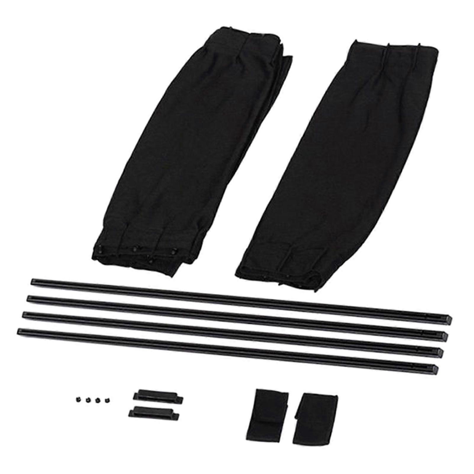 2pcs Opaque Easy Install Fixing Strap Car Window Curtain Interior Accessory Solid With Rail Slidable Universal Sunshade Durable