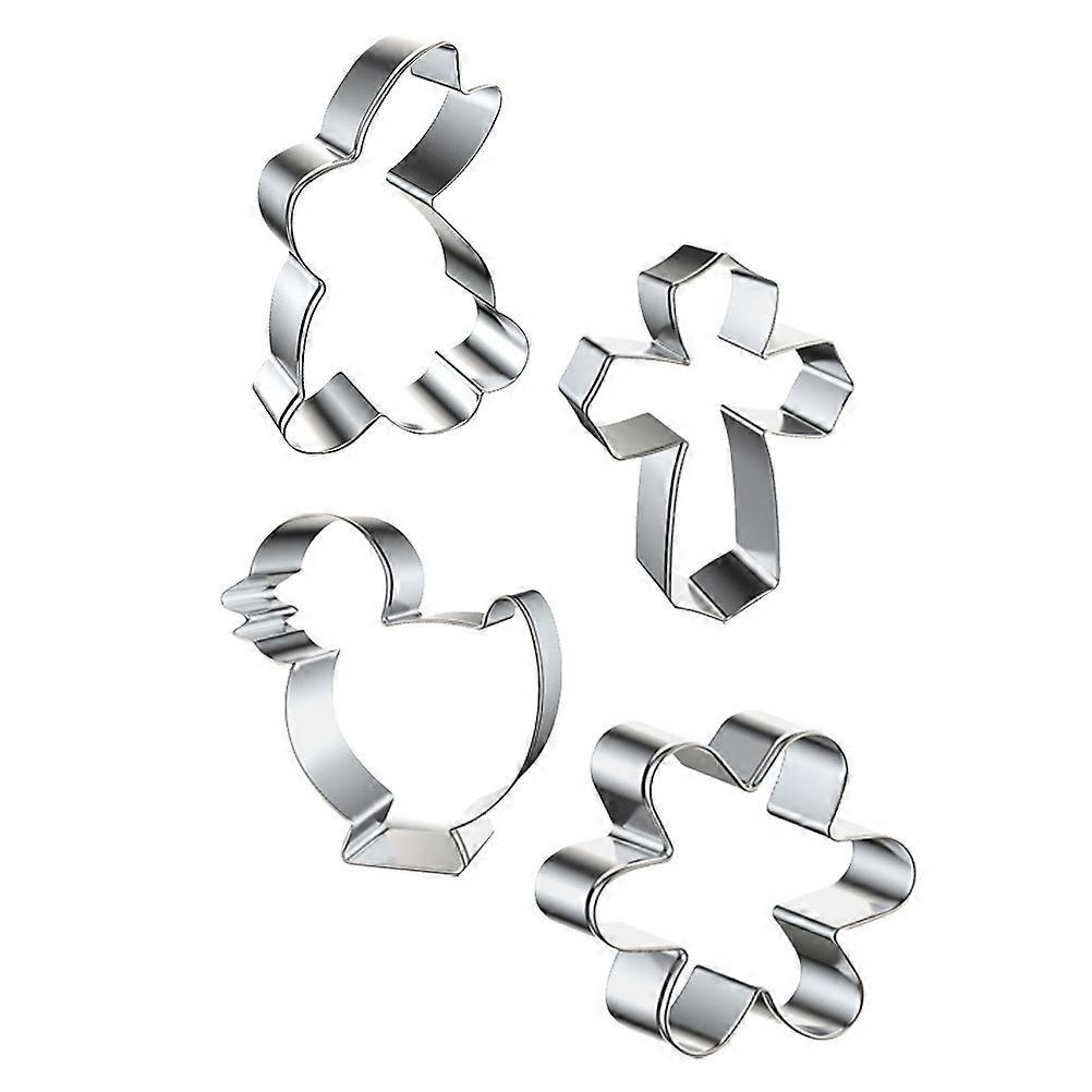 1Set Easter Biscuit Mold for Baking Stainless Steel Cookie Cutters