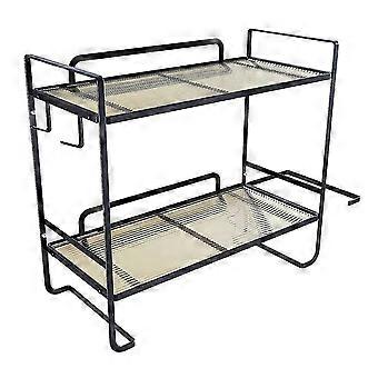 Multifunctional Storage Rack Above Toilet 2-Story Bathroom Storage Rack Storage Rack with Toilet Paper Rack Black Type