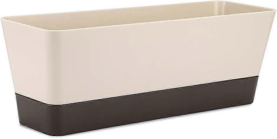 Small rectangular flower box, rectangular plastic flower pot, outdoor balcony planters, set of 2