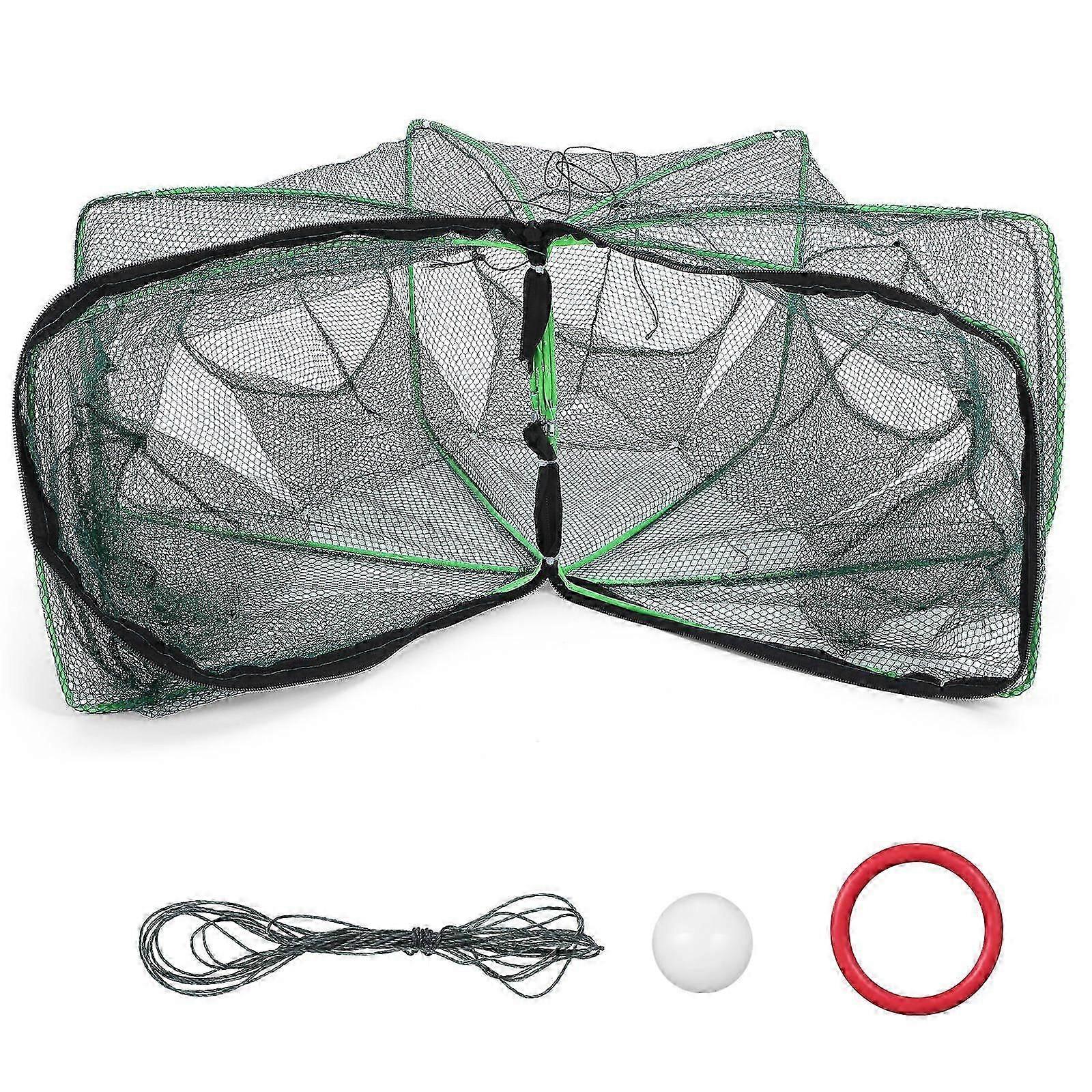 2Pcs Nylon Foldable Fish Trap for Shrimp and Small Fish Catching