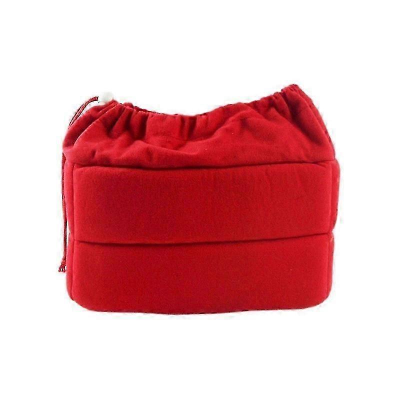 Camera Bag Camera Insert Bag With Drawstring Adjustable Divider Camera Lens Soft Bag For ,, Red 26-27