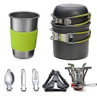 Camping Cookware Kit, A Durable Aluminum Camping Cookware Set, Complete Camping Equipment With Ultralight Portable Camping Stove For Camping, Hiking