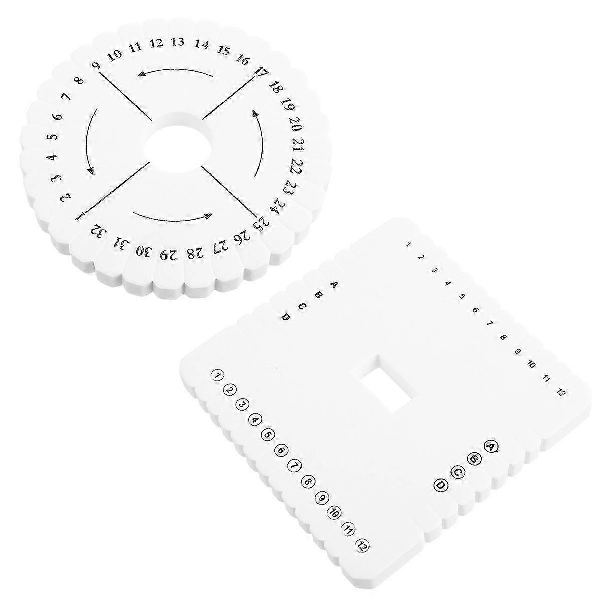 2pcs Practical Beading Cord Disc Braiding Board Handmade Weaving Disk Plate