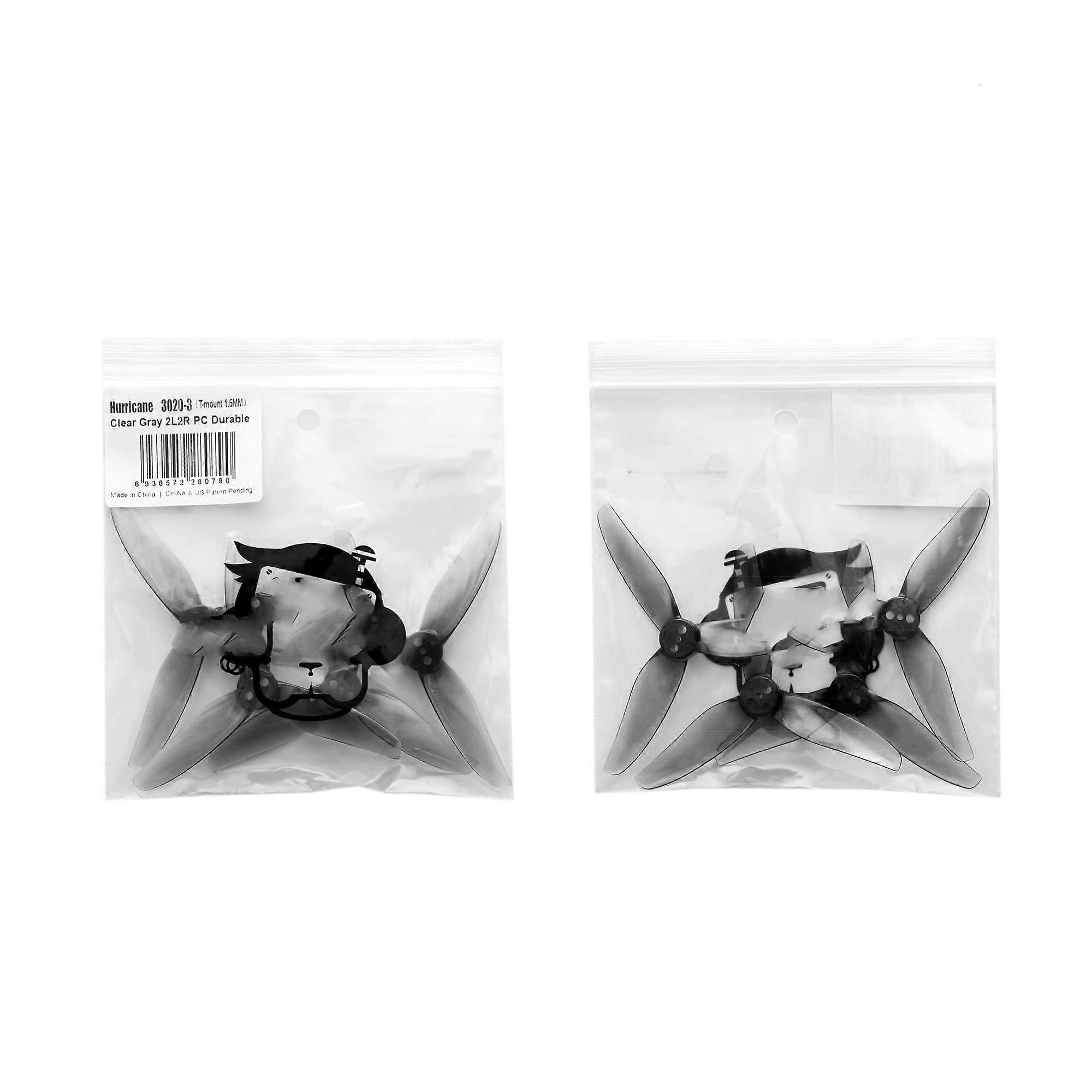 Gray Quick Release 3Blade Drone Propellers for FPV Racing Mini Drones, Stable and Durable Set
