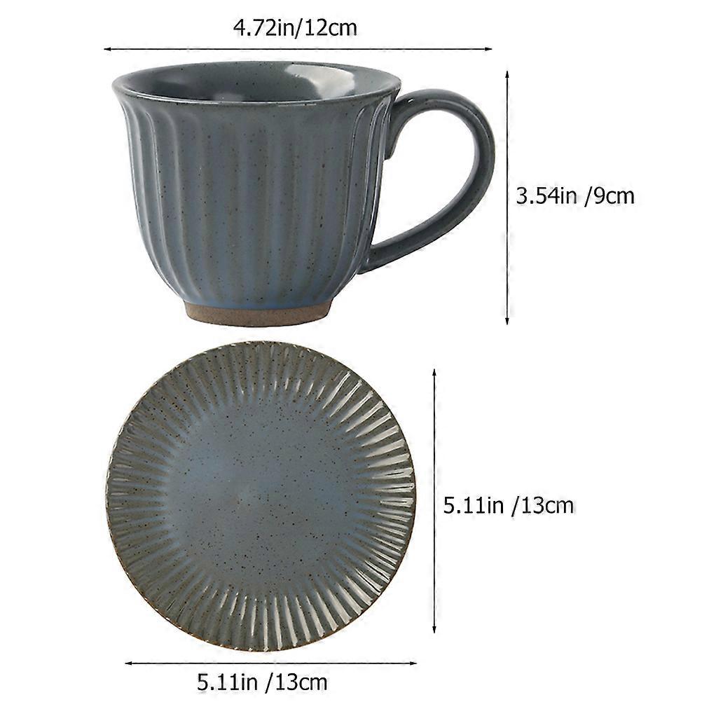 Blue Ceramic Coffee Cup Set for Storage 1Set Multi-Function Milk Cup