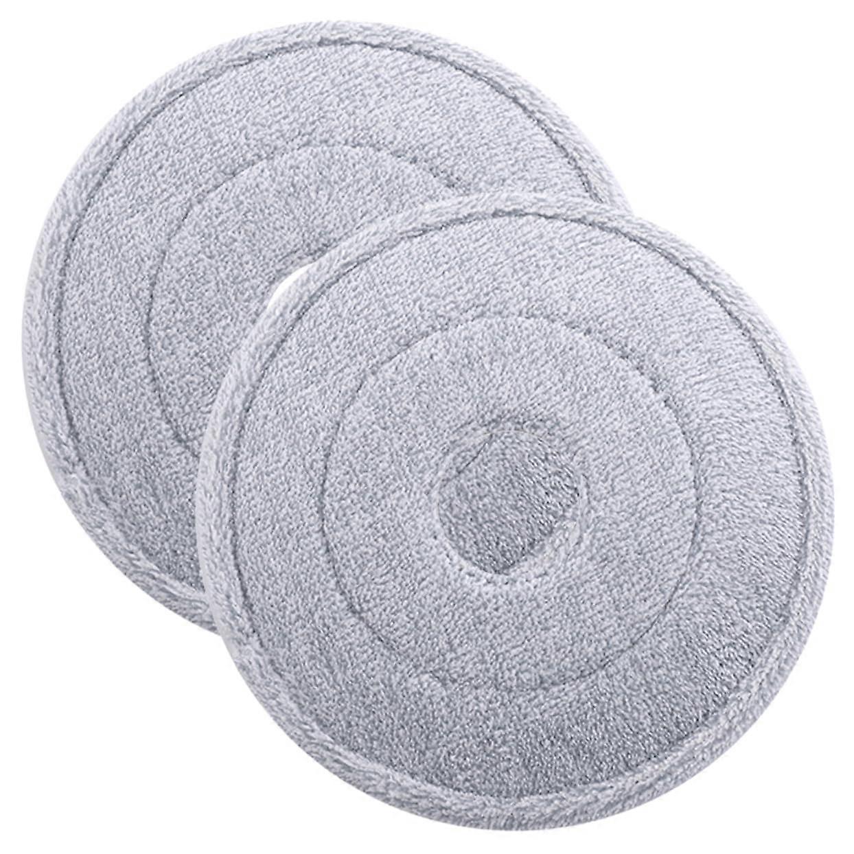 2pcs Microfiber Mop Head Replacement for Spin Mop, Round Washable Refills for Fast Floor Cleaning