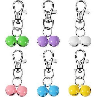 Conjunto de 6 sinos para coleira de gato, sinos pequenos para coleiras de cachorro, mini sinos para coleira de cachorro, pingente colorido e charmoso para adestramento de cães.