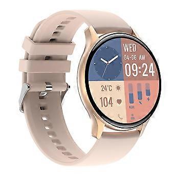 Relógio inteligente para Android e iOS, tela AMOLED de 1,43 polegadas, chamada Bluetooth, NFC, frequência cardíaca, SpO2, IP68 rosa.